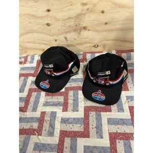 Vintage Nascar Hat Adult Black Snapback Cap Dave Blaney Amoco 1990s Y2K Lot Of 2